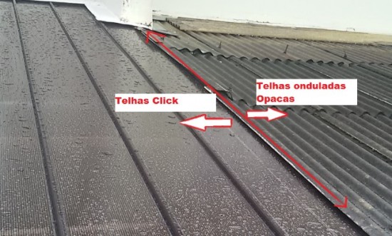Comparação das telhas de Policarbonato click(NOVAS e Modernas) com telhas onduladas em Fibrocimento compare