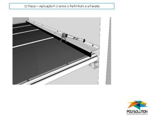 Perfil de aluminio Resolve PC-5038 e Calha Estrutural PC4412 com Policarbonato Alveolar e Vidro- ajustavel e regulável Polysolution