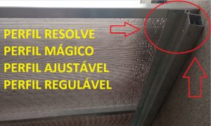 Perfil de aluminio Resolve PC-5038 e Calha Estrutural PC4412 com Policarbonato Alveolar e Vidro- ajustavel e regulável Polysolution