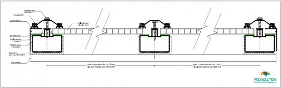 Sistema completo Policarbonato alveolar, Perfis de aluminio e acessórios de fixação Polysolution