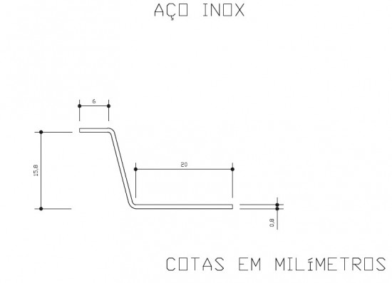 Medidas da Garra Inox telha click Polysolution