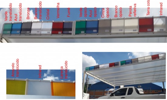 Cores da Telhas de Policarbonato click