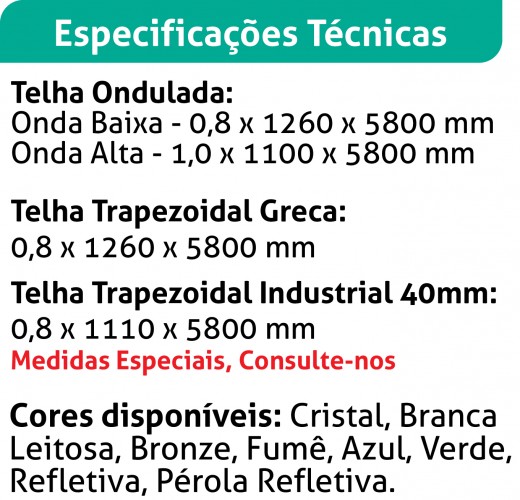 especificações técnicas