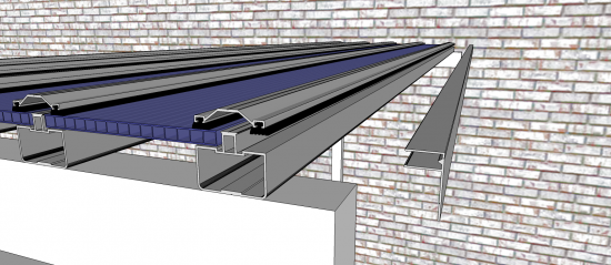 sistema Polysolution Instalação Policarbonato perfil estrutural 5512 + Trapezio