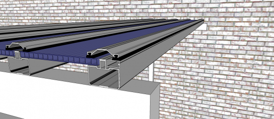 sistema Polysolution Instalação Policarbonato perfil estrutural 5512 + Trapezio