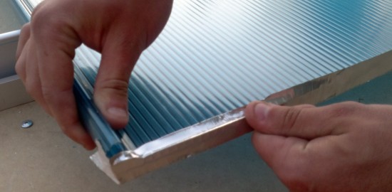 Preparando placas vedando com fita de Aluminio