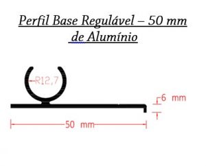 Perfis de Aluminio Base regulável 50 mm para Policarbonato - Polysolution