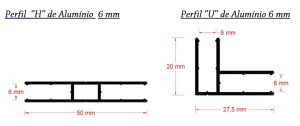 Perfis de Aluminio U de canto - Box H 6 mm para Policarbonato - Polysolution
