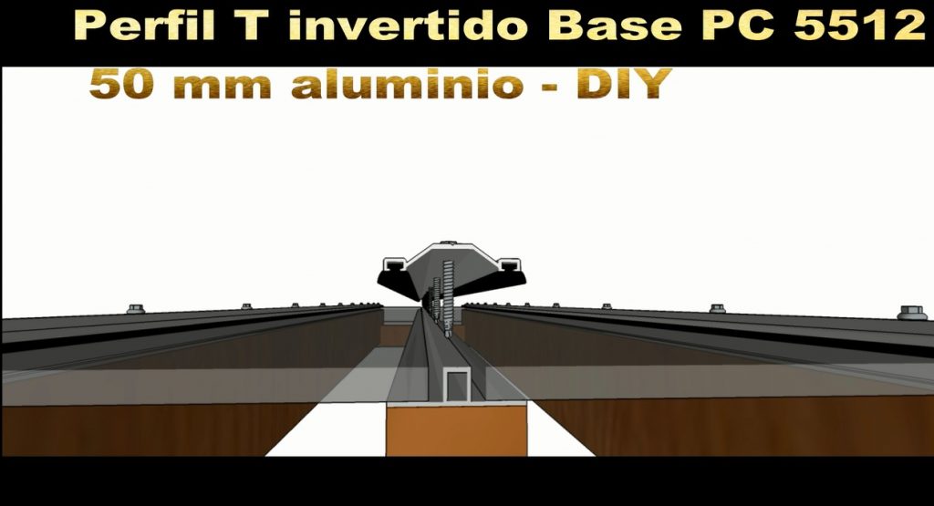 Perfis de Aluminio Base T 50 mm para Policarbonato - Polysolution