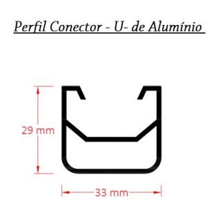 Perfis de Aluminio U conector para Multi painel Policarbonato - Polysolution