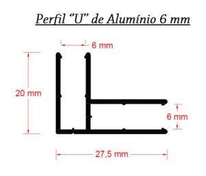 Perfis de Aluminio U de canto - Box para Policarbonato - Polysolution