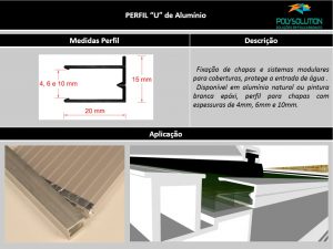 Perfis de Aluminio U para Policarbonato - Polysolution