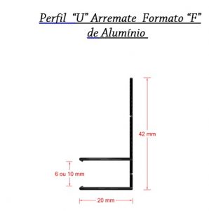 Perfis de Aluminio formato F de 6 e 10 mm para Policarbonato - Polysolution