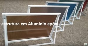 Toldo de Policarbonato Alveolar Reto com perfis de aluminio Banzo e Montante - Polysolution