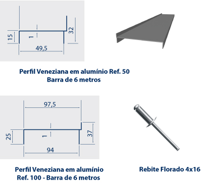 Veneziana Industrial em policarbonato Branco leitoso e Cristal - economia de energia - montante em aluminio para veneziana em Policarbonato Solution Venezianas Industriais acessórios para instalação de venezianas industriais em Policarbonato