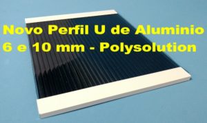 Perfil de aluminio união - NOVO - Formato U 10 mm x 6 metros - Polysolution