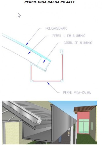 Perfil viga-calha PC 4411