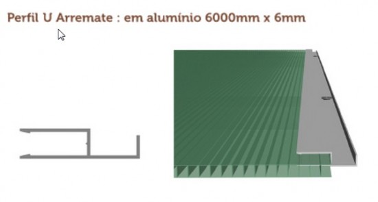 Perfil Arremate em Aluminio formato - Polysolution