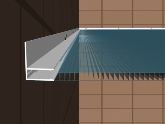 Perfil Arremate em Aluminio formato F Rufo - Polysolution