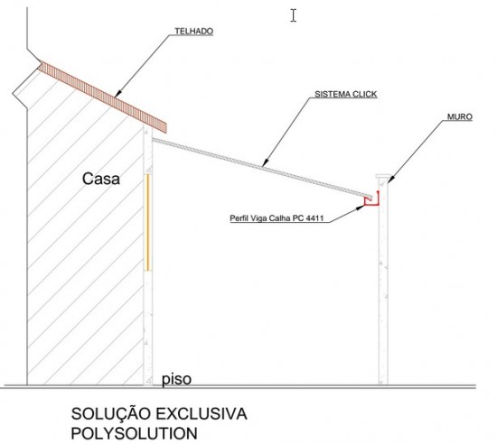 perfil viga calha lateral reta