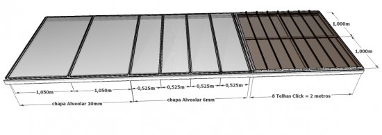 Comparação das chapas alveolar 6 e 10 mm com as telhas click - a escolha correta