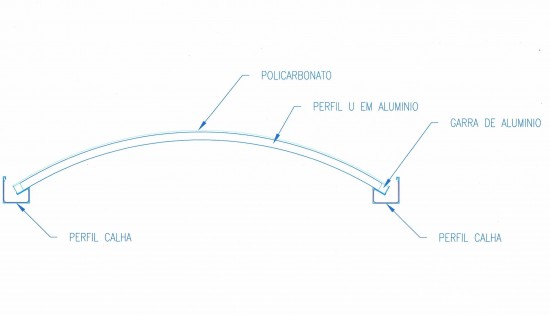 Rufos e Calhas em Aluminio barras de 6 metros para coberturas translucidas em Policarbonato e vidro