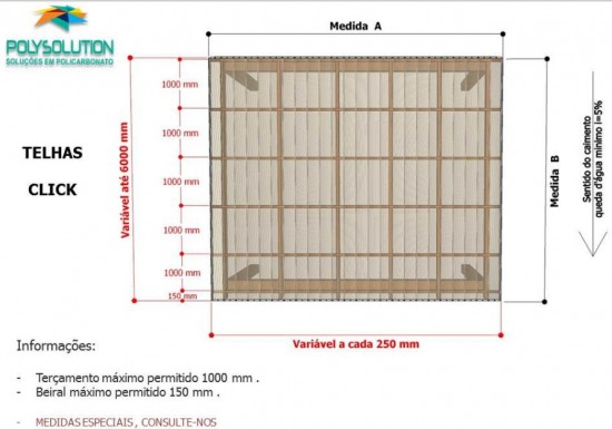 Pergolado de MAdeira coberto com as Telhas de Policarbonato click Polysolution Cor Cinza escuro ou cor fumê - sistema modular em Policarbonato Click