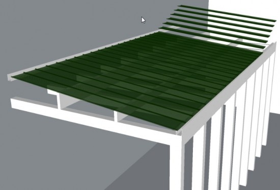Como Resolver com Policarbonato a Inclinação Zero do Pergolado de Madeira e Concreto