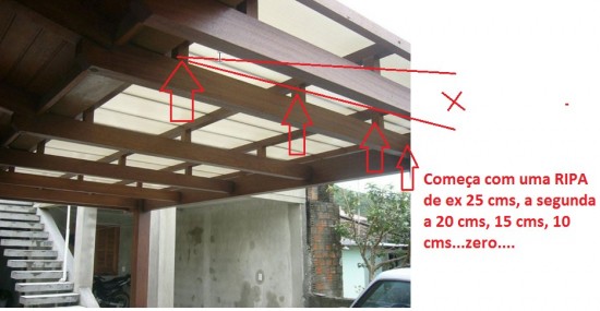 Como Resolver com Policarbonato a Inclinação Zero do Pergolado de Madeira e Concreto