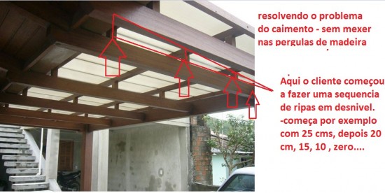 Como Resolver com Policarbonato a Inclinação Zero do Pergolado de Madeira e Concreto
