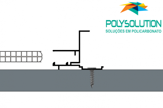 Sistema de montagem modular com perfil de união em aluminio RAP FIX CLICK, sistema de engate rápido para alveolar de 10 mm Polysolution