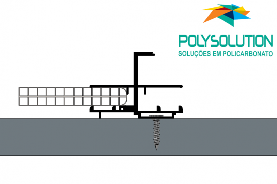 Sistema de montagem modular com perfil de união em aluminio RAP FIX CLICK, sistema de engate rápido para alveolar de 10 mm Polysolution