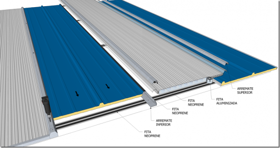 Termopainel Telha de Policarbonato termoacustica Translucida com 30mm espessura e encaixe trapezoidal - Polysolution