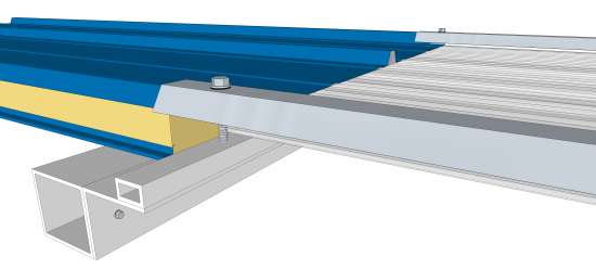 Termopainel Telha Sanduiche de Policarbonato termoacustica Translucida com 30mm espessura e encaixe trapezoidal - Polysolution