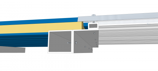 Termopainel Telha Sanduiche de Policarbonato termoacustica Translucida com 30mm espessura e encaixe trapezoidal - Polysolution