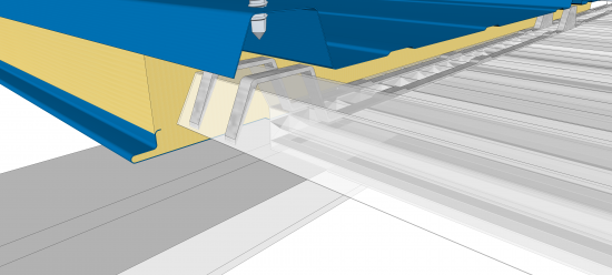 Termopainel Telha Sanduiche de Policarbonato termoacustica Translucida com 30mm espessura e encaixe trapezoidal - Polysolution