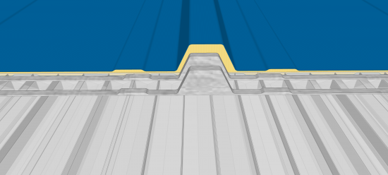 Termopainel Telha Sanduiche de Policarbonato termoacustica Translucida com 30mm espessura e encaixe trapezoidal - Polysolution