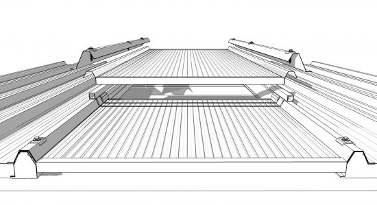 Termopainel Telha Sanduiche de Policarbonato termoacustica Translucida com 30mm espessura e encaixe trapezoidal - Polysolution