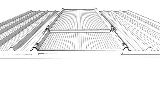 Termopainel Telha de Policarbonato termoacustica Translucida com 30mm espessura e encaixe trapezoidal - Polysolution