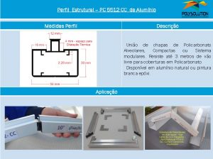 Linha de perfis de aluminio para Insalação de Policarbonato-Perfil PC 5512CC -Polysolution