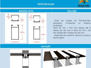 Linha de perfis para Instalação Policarbonato - Perfil Coluna 80x40mm-Polysolution