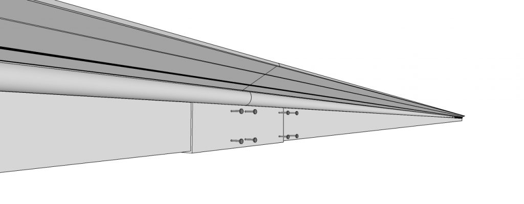 como emendar um perfil viga-calha PC4412 de topo com luva C e rebites - Polysolution 