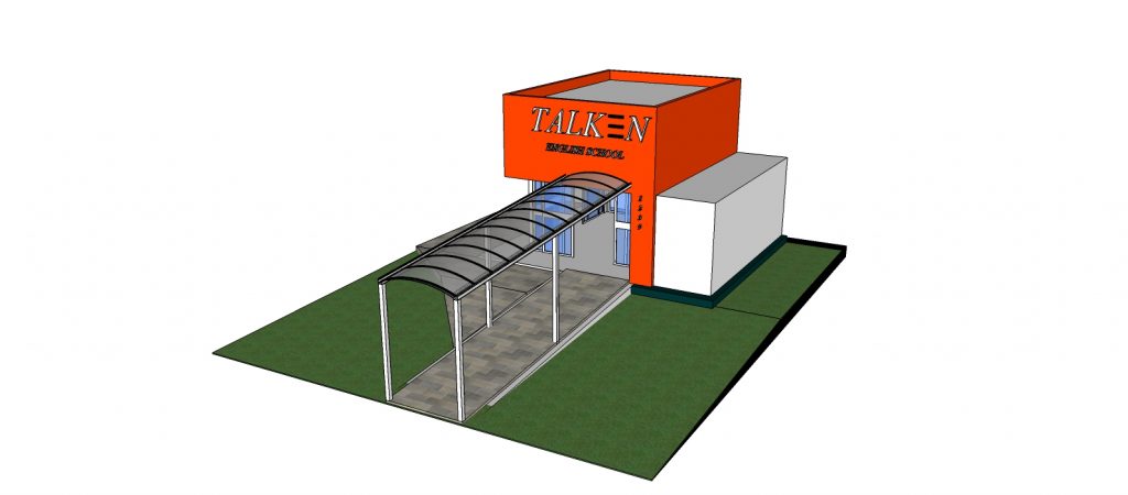 cobertura - toldo de Policarbonato compacto com 6 metros + VIGA-CALHA + Perfil T Polysolution