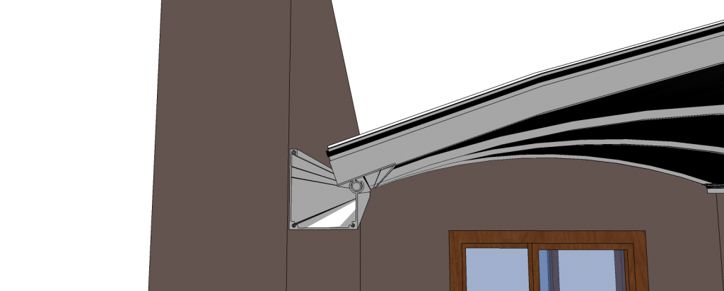 perfil estrutural PC5512 curvo e viga calha PC 4412  para Policarbonato Polysolution 