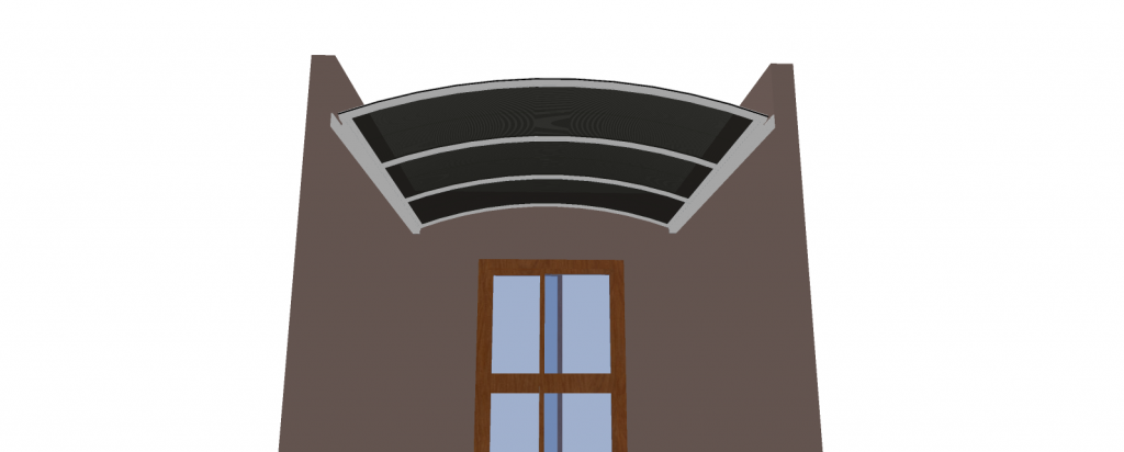 perfil estrutural PC5512 curvo e viga calha PC 4412  para Policarbonato Polysolution 