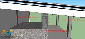 Cobertura de Policarbonato com Perfis de Aluminio estrutural Auto-portante Polysolution