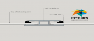 Perfil de aluminio H de 4mmx 6000 mm para pergolado de madeira POlysolution