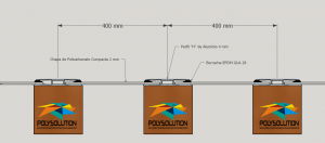 Perfil de aluminio H de 4mmx 6000 mm para pergolado de madeira POlysolution