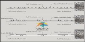 Pergolado de madeira com perfil de aluminio Estrutural H de 10 mm Polysolution