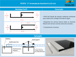 Linha de perfis para Instalação Policarbonato -Perfil U Arremate Cadeirinha 6 e 10 mm -Polysolution